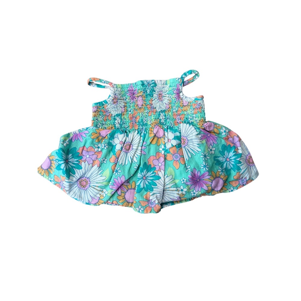 Jumping Beans Baby Girl Floral Smocked Peplum Top Teal Pink 18M
